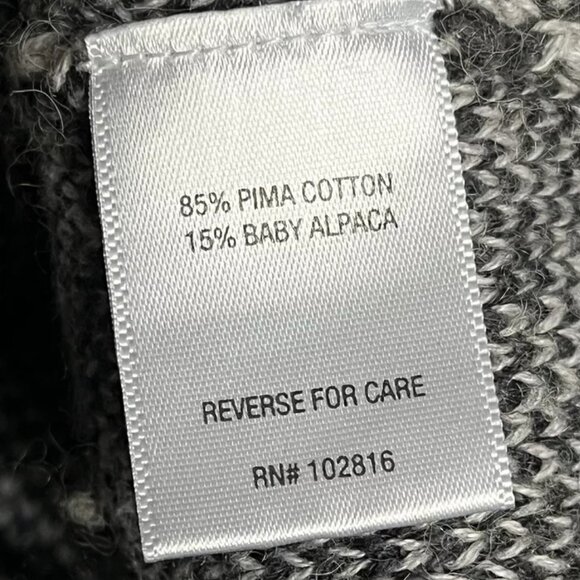 Garnet Hill Sweater S Pima Cotton Baby Alpaca Chevron Slouchy Drop Shoulder - Picture 11 of 12